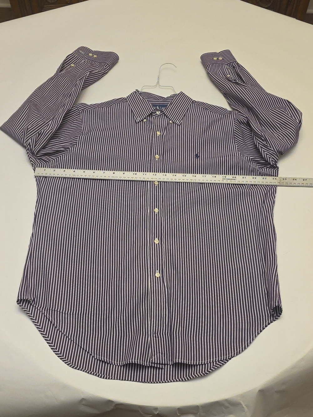 Polo by Ralph Lauren Purple and White Striped Men's Dress Shirt